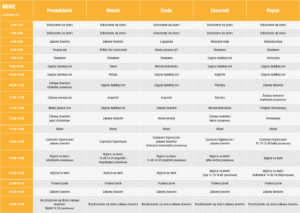 Plan zajęć - Misie